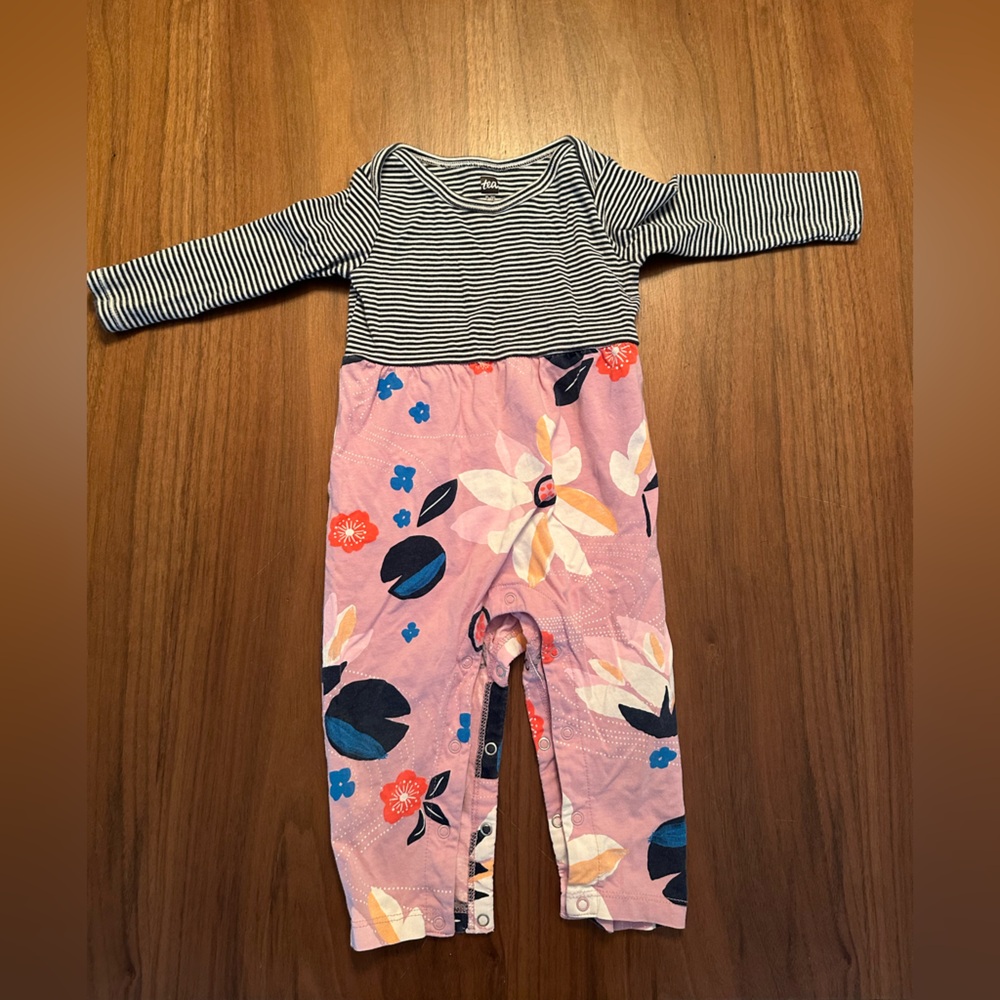 Tea Collection Navy and White Striped Baby Onesie
